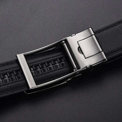 Adjustable No-Hole Leather Belt for Men