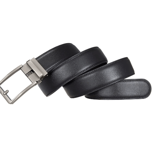 Adjustable No-Hole Leather Belt for Men
