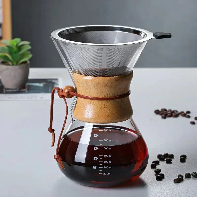 Chemex Coffee Pot with Hario V60 Dripper Set – Precision Brewing with Style
