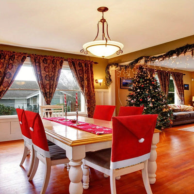 Christmas Chair Covers with Santa Hat Design