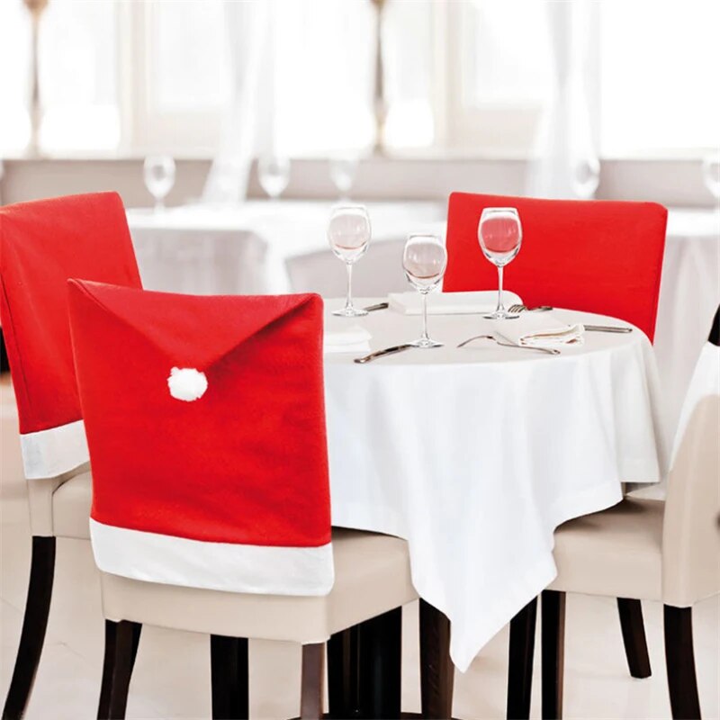 Christmas Chair Covers with Santa Hat Design