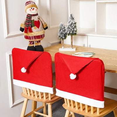Christmas Chair Covers with Santa Hat Design