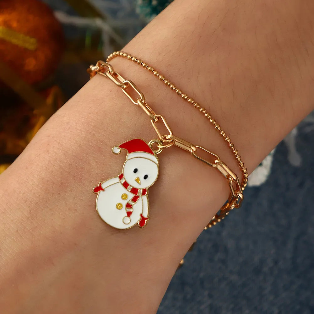 Christmas Charm Bracelet Adjustable Festive Jewelry