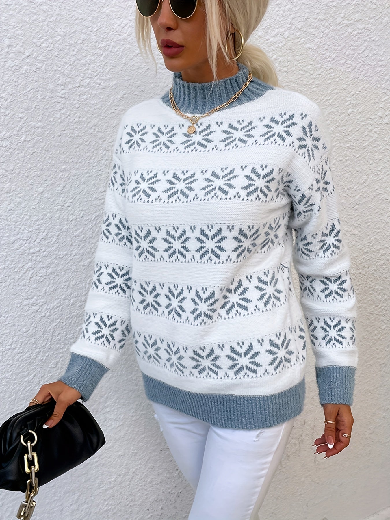 Women’s Holly Christmas Sweater with Festive Pattern