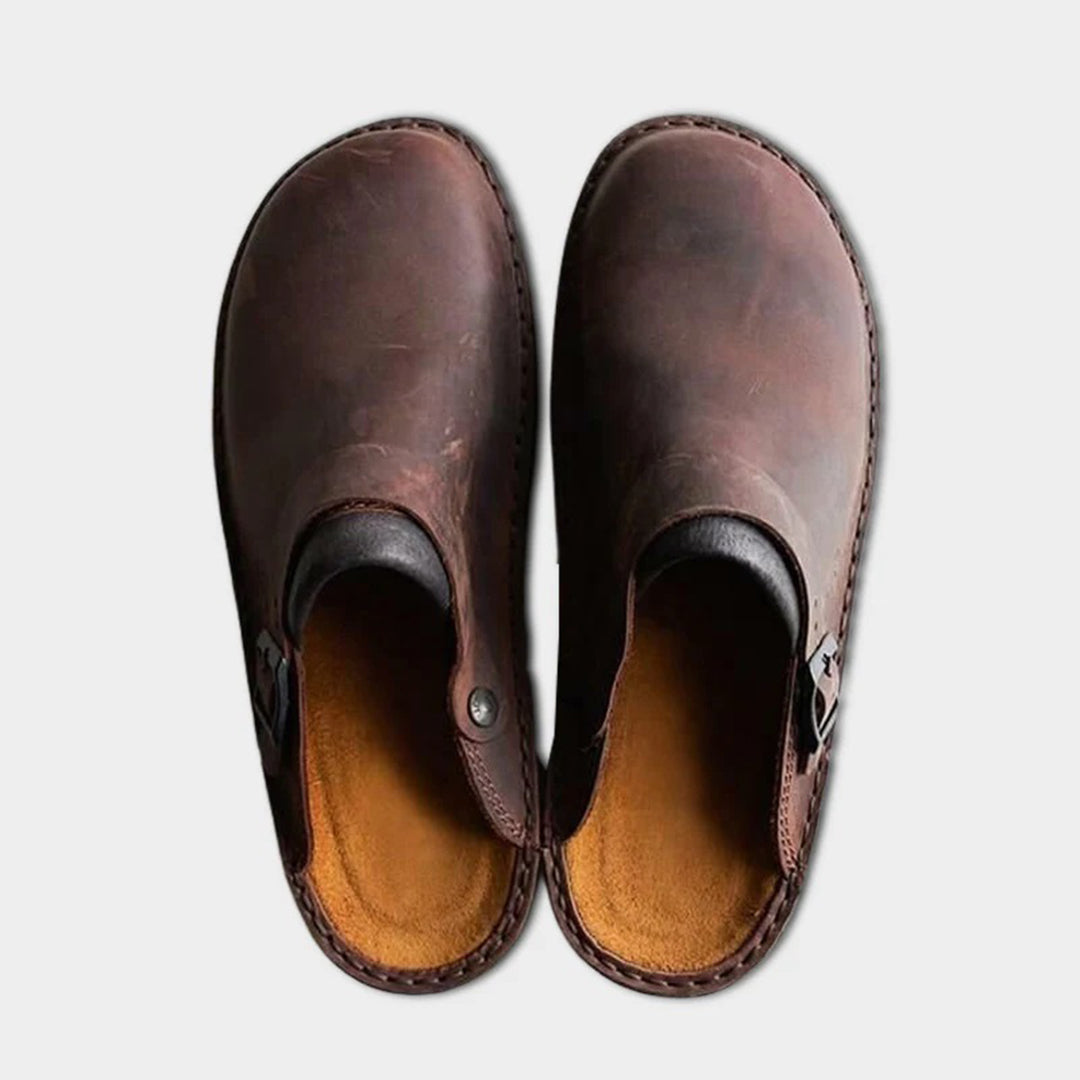 Men’s PU Leather Slip-On Slippers – Victor