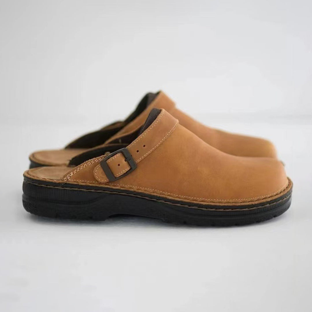 Men’s PU Leather Slip-On Slippers – Victor