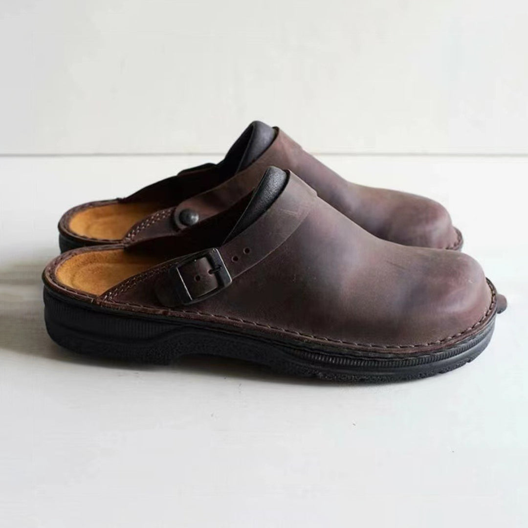Men’s PU Leather Slip-On Slippers – Victor