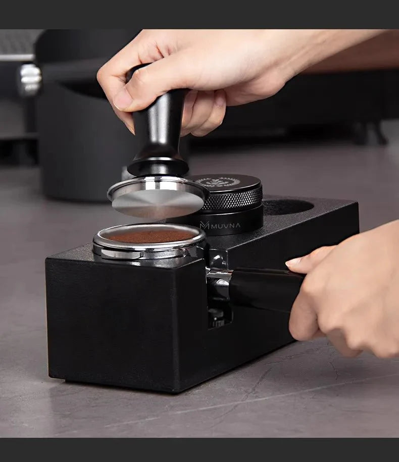 Adjustable Coffee Tamping Station – 51–58mm Portafilter Holder