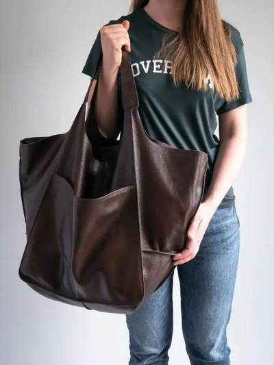 Maxine Beach Tote – Large PU Leather Summer Bag
