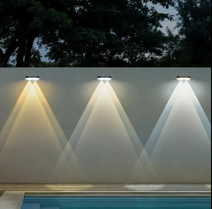 Solar Fence Lights Outdoor Waterproof LED Wall Lamps