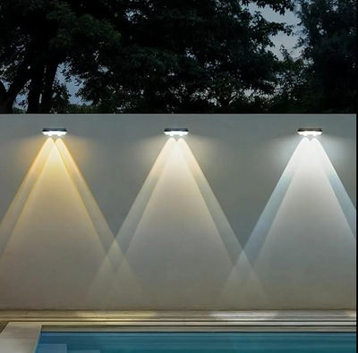 Solar Fence Lights Outdoor Waterproof LED Wall Lamps