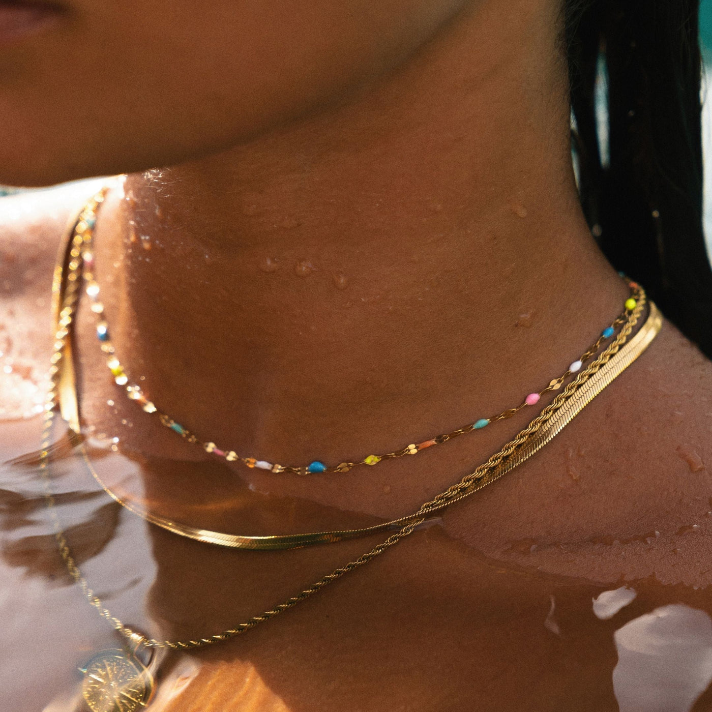 Selina Rainbow Choker Necklace with 18K Gold Coating