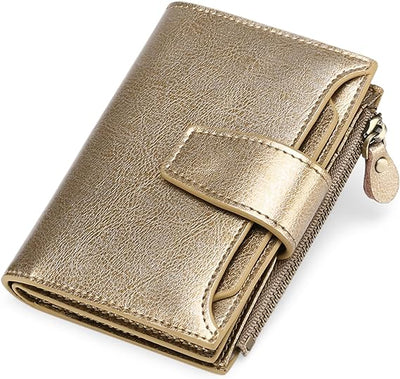 Compact Genuine Leather RFID Blocking Multi-Functional Wallet