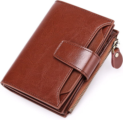 Compact Genuine Leather RFID Blocking Multi-Functional Wallet