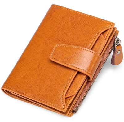 Compact Genuine Leather RFID Blocking Multi-Functional Wallet