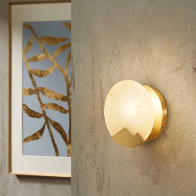 Copper Alabaster LED Wall Sconce Light Fixture