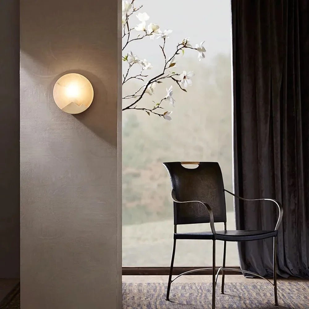 Copper Alabaster LED Wall Sconce Light Fixture