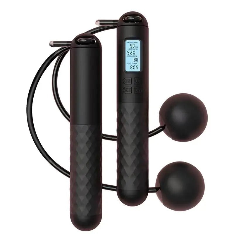 Cordless Digital Skipping Rope with Weighted Handles