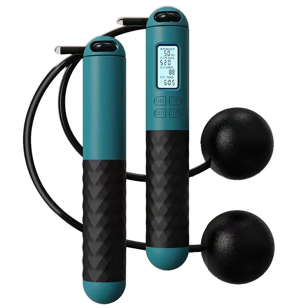 Cordless Digital Skipping Rope with Weighted Handles