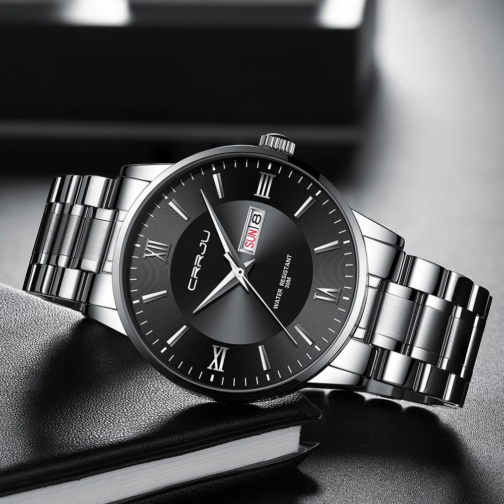 Men’s Stainless Steel Waterproof Sport Quartz Watch