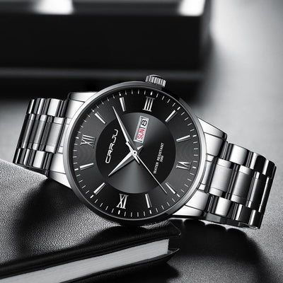 Men’s Stainless Steel Waterproof Sport Quartz Watch