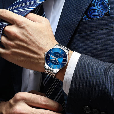 Men’s Stainless Steel Waterproof Sport Quartz Watch
