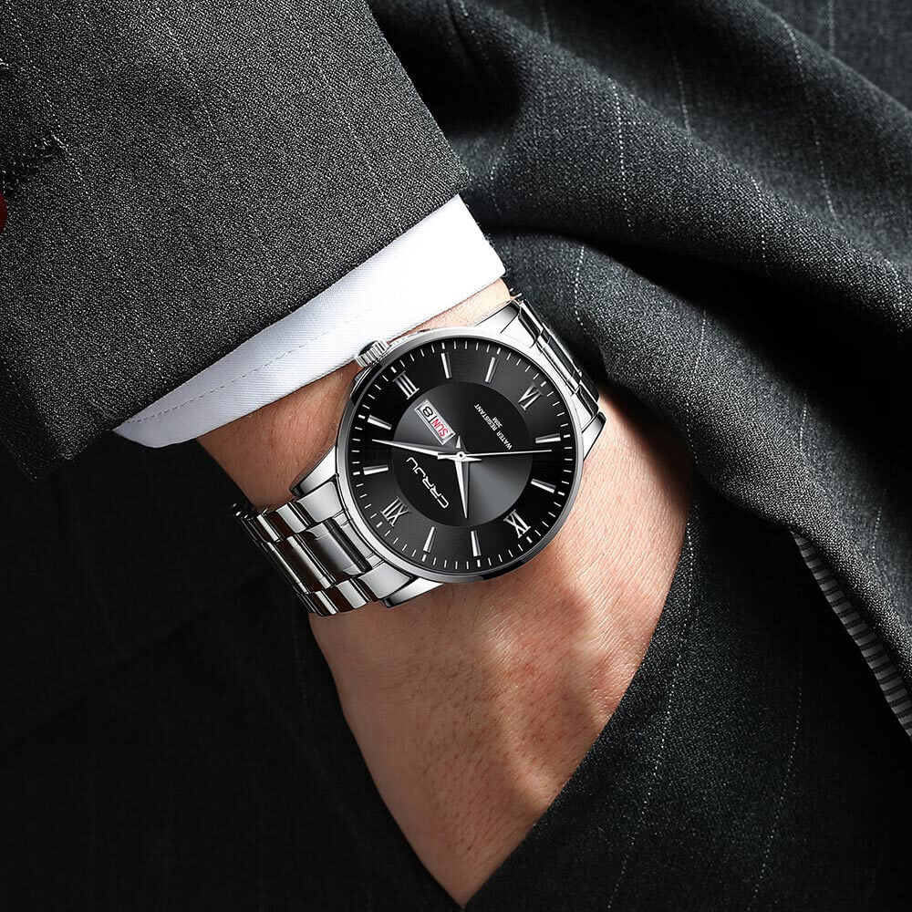 Men’s Stainless Steel Waterproof Sport Quartz Watch