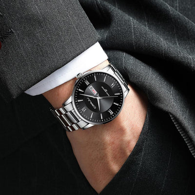 Men’s Stainless Steel Waterproof Sport Quartz Watch