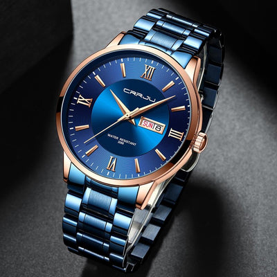 Men’s Stainless Steel Waterproof Sport Quartz Watch