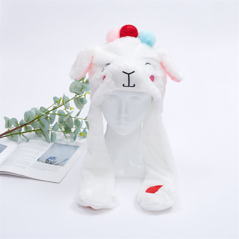 BunnyBounce Plush Hat with Moving Ears for Kids & Adults