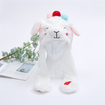 BunnyBounce Plush Hat with Moving Ears for Kids & Adults