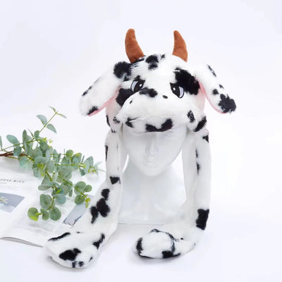 BunnyBounce Plush Hat with Moving Ears for Kids & Adults