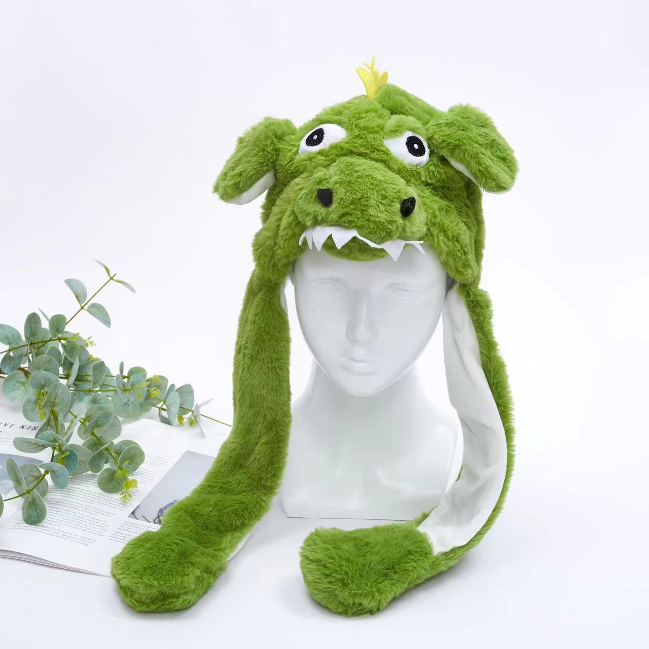 BunnyBounce Plush Hat with Moving Ears for Kids & Adults