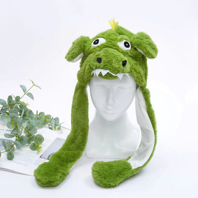 BunnyBounce Plush Hat with Moving Ears for Kids & Adults