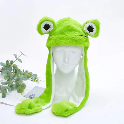BunnyBounce Plush Hat with Moving Ears for Kids & Adults