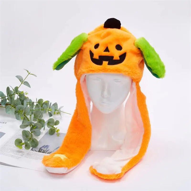 BunnyBounce Plush Hat with Moving Ears for Kids & Adults
