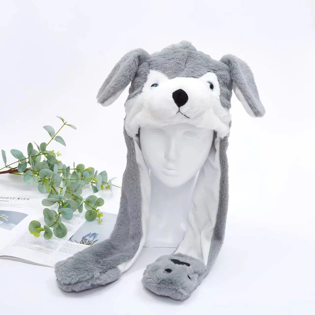 BunnyBounce Plush Hat with Moving Ears for Kids & Adults