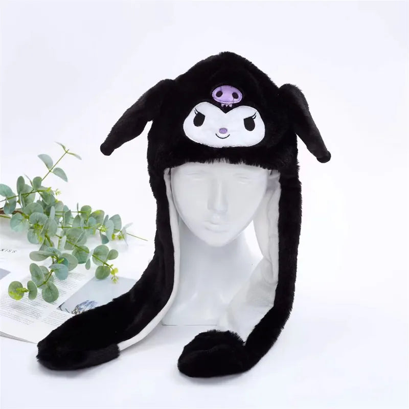 BunnyBounce Plush Hat with Moving Ears for Kids & Adults