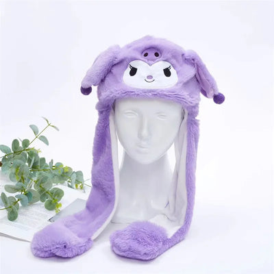 BunnyBounce Plush Hat with Moving Ears for Kids & Adults