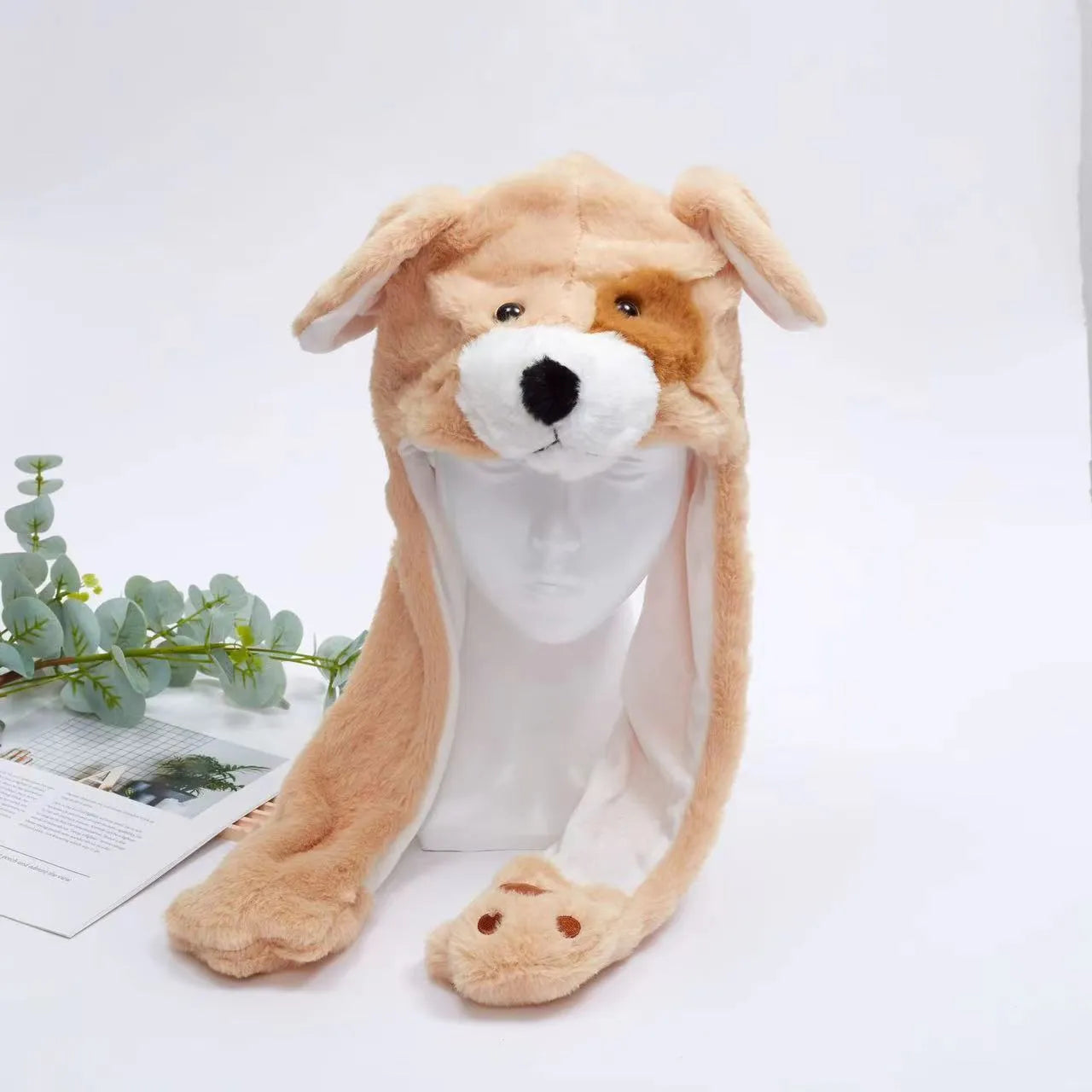 BunnyBounce Plush Hat with Moving Ears for Kids & Adults