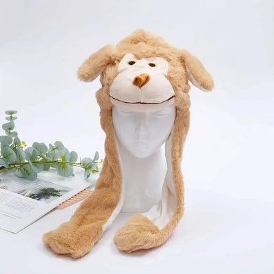 BunnyBounce Plush Hat with Moving Ears for Kids & Adults
