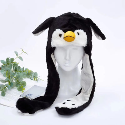 BunnyBounce Plush Hat with Moving Ears for Kids & Adults