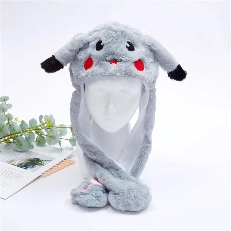 BunnyBounce Plush Hat with Moving Ears for Kids & Adults