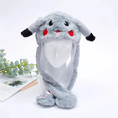 BunnyBounce Plush Hat with Moving Ears for Kids & Adults