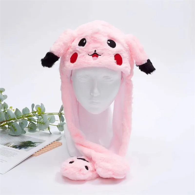 BunnyBounce Plush Hat with Moving Ears for Kids & Adults