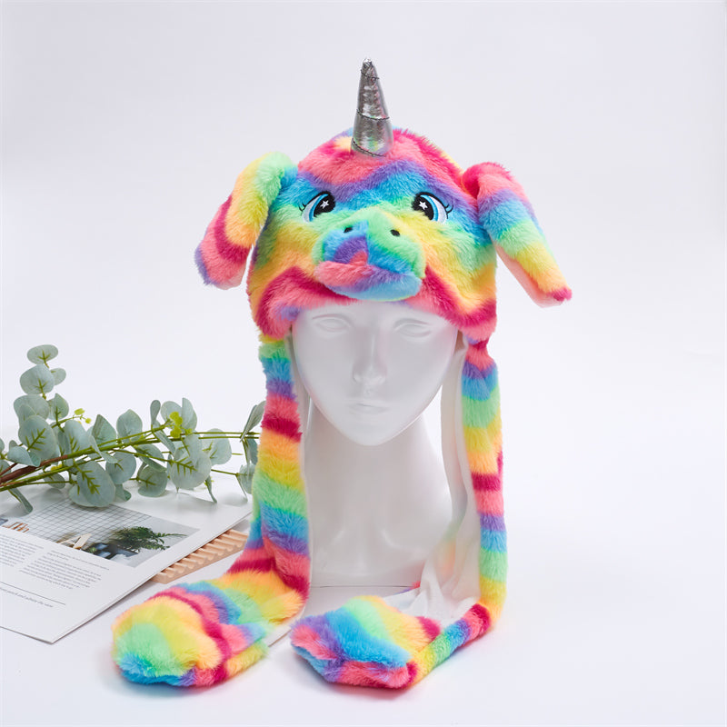 BunnyBounce Plush Hat with Moving Ears for Kids & Adults