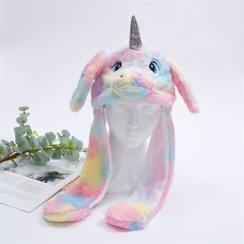BunnyBounce Plush Hat with Moving Ears for Kids & Adults