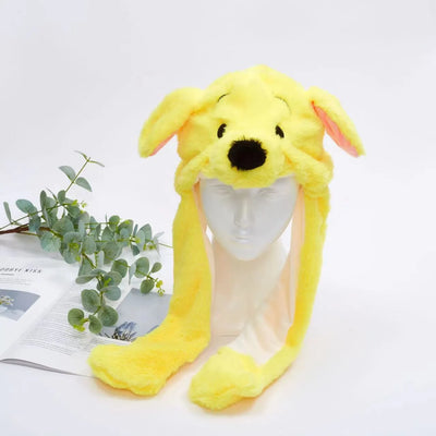 BunnyBounce Plush Hat with Moving Ears for Kids & Adults
