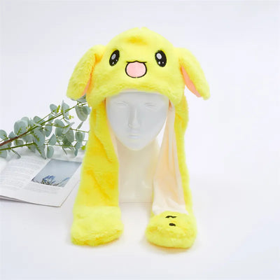 BunnyBounce Plush Hat with Moving Ears for Kids & Adults
