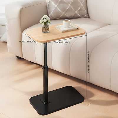Adjustable Side Table – Wood & Metal for Couch or Bed